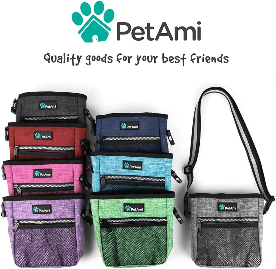 Versatile Dog Treat Pouch - Essential Training and Walking Bag with Poop Dispenser, 3 Wear Options (Heather Gray)
