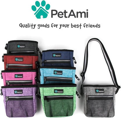 Versatile Dog Treat Pouch - Essential Training and Walking Bag with Poop Dispenser, 3 Wear Options (Heather Gray)