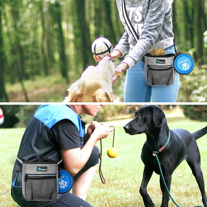 Versatile Dog Treat Pouch - Essential Training and Walking Bag with Poop Dispenser, 3 Wear Options (Heather Gray)