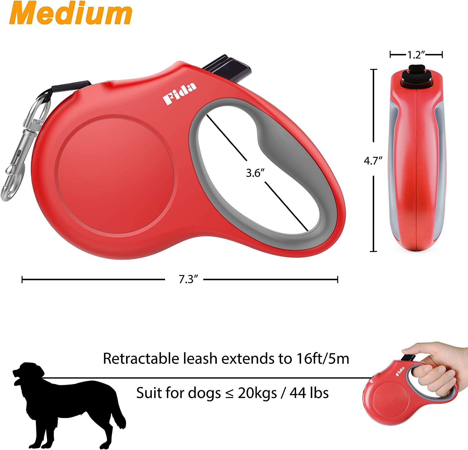 Upgrade your pet walks with our 16 Ft Retractable Leash! 🐾 Comes with a handy poop bag dispenser, perfect for medium dogs and cats up to 44 lbs. Anti-slip handle & reflective tape for safety! 🌟 #PetLovers #DogWalking #CatLife